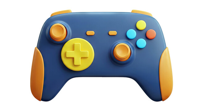 3D Render of a Blue and Orange Game Controller
