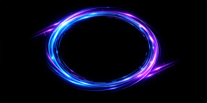 Glowing neon letter and number 0 forming a bright blue energy ring pattern with a round fire eclipse design on a dark star space wallpaper illustration