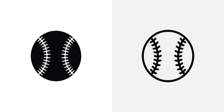 Black and white baseballs with stitching sports equipment