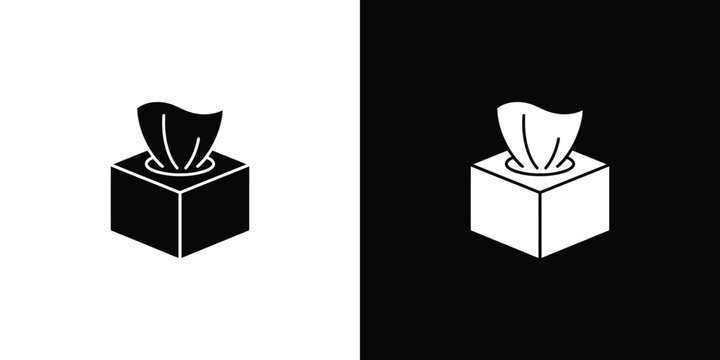 Black and white tissue box symbols