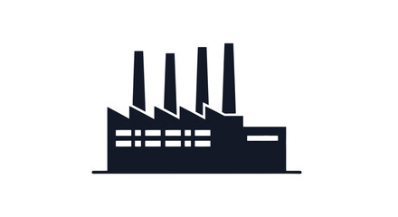 Naklejka premium Industrial Factory Building with Chimneys.