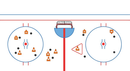 Naklejka premium Technical diagram illustrating a complex system with circles, triangles, and lines on a white background.