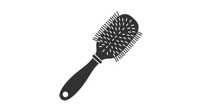 Black Hair Brush with Round Head.