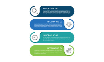Modern 4 Parts Diagram for Professional Presentation and Strategic Workflow Visualization. Vector illustration.