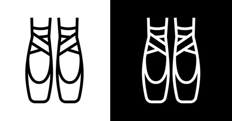 black and white illustration of ballerina icon © RismiL25