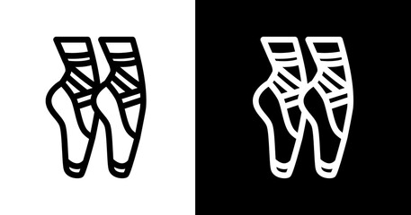 black and white illustration of ballerina icon © RismiL25
