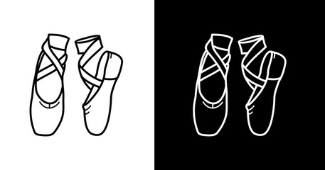 black and white illustration of ballerina icon © RismiL25