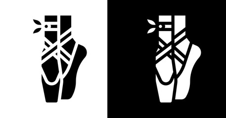 black and white illustration of ballerina icon © RismiL25