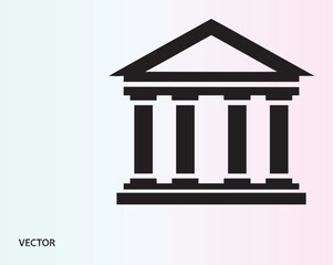 Fototapeta premium Ancient greek temple icon in minimalist flat design