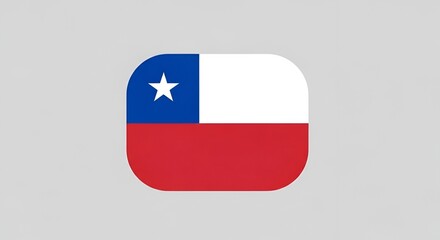 Fototapeta premium Chile national flag icon symbol.