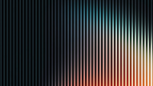 Abstract composition of vertical parallel bars with a gradient transition of colorful highlights