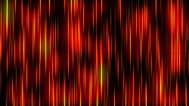 Bright red abstract wallpaper design featuring glowing yellow and orange lines with a digital motion blur texture and dark energy patterns