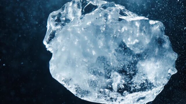 激しいドラムに合わせて砕け散るクリスタル流体波形