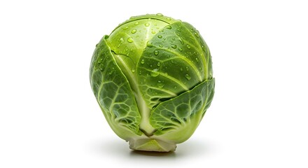 Obraz premium Fresh green cabbage isolated on white background