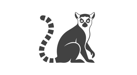 Vector Illustration of a Lemur Sitting Down. © Aga