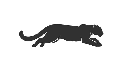 Black Panther Running Silhouette Illustration. © Aga