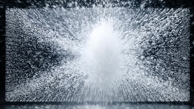 画面の四隅から中央へ迫りくる氷結のトランジション