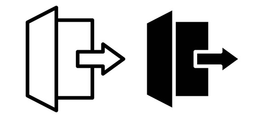 Exit icon in black color for website or app.