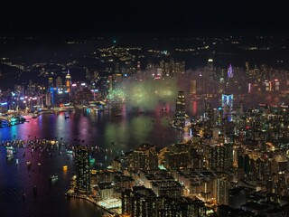 Obraz premium hong kong skyline at night