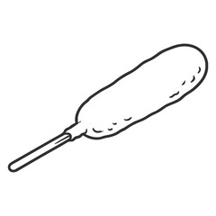 Fototapeta premium Delicious corn dog on stick ready to eat