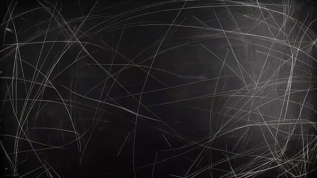Multiple white scratches on a black surface