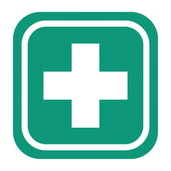 Obraz premium Medical symbol with a green background, representing healthcare and wellness, ideal for promotional use