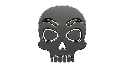 Obraz premium Black Skull Icon with White Accents