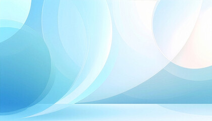 Fototapeta premium Abstract Light Blue Elegance: A serene and minimalist composition of soft, flowing blue shapes against a gradient backdrop, conveying a sense of calm and sophistication. 