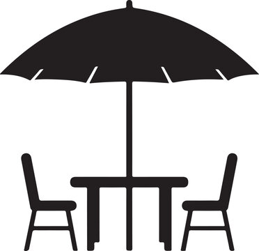 Simple outdoor patio furniture set with umbrella and chairs  outdoor dining area