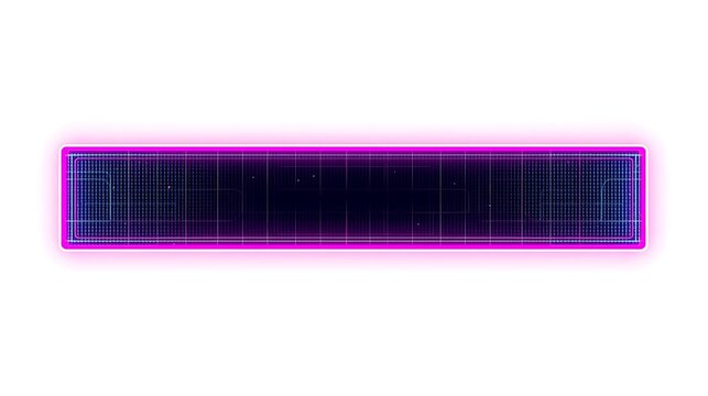 Sci fi hologram glitch neon panel futuristic neon cyber banner frame with glowing digital data panel abstract technology background
