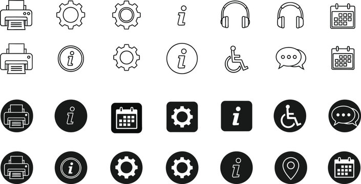 Set of 20 business and technology icons vector