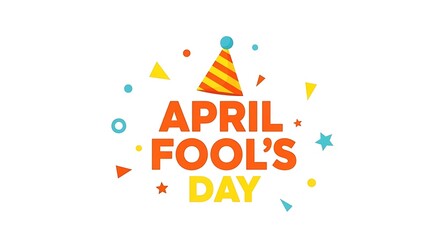 Obraz premium April Fools Day Celebration with Party Hat and Confetti.