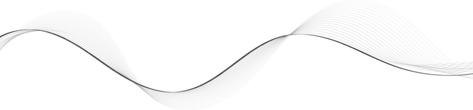 Abstract grey, white smooth element swoosh speed wave modern stream transparent  Technology, data science, geometric border pattern. Isolated on white background. Vector illustration