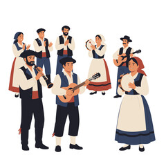 Obraz premium People celebrate Día de Castilla y León with traditional music and dance on Castile and León Day