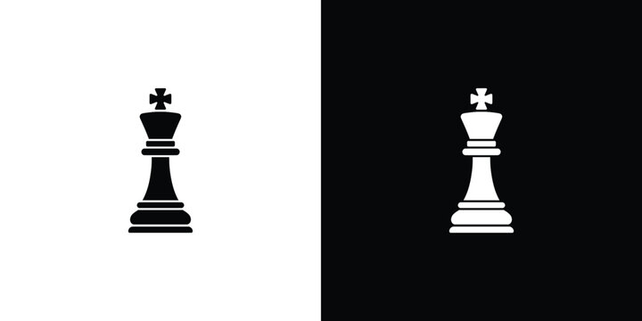Black and white chess king pieces on contrasting backgrounds