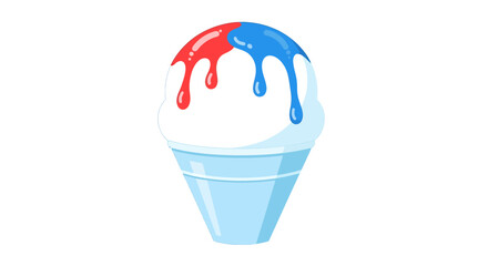 Snow Cone Illustration, Vector Style Graphic for Summer Fun and Refreshment