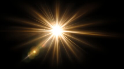 Fototapeta premium Bright Starburst Effect with Radiant Light on a Black Background Creating an Ethereal Atmosphere for Design Use