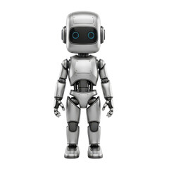 Fototapeta premium Cute Robot Standing Isolated Black Background