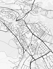 Obraz premium Segovia City Map. Minimalist black and white line art poster for printing, wallpaper, wall art, and map resources for home and office decor.