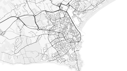 Obraz premium Lagos Faro City Map. Minimalist black and white line art poster for printing, wallpaper, wall art, and map resources for home and office decor.