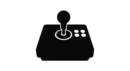 Black joystick controller design with buttons a striking silhouette © MD