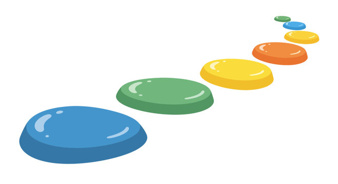Stepping stones image, vector illustration, flat design, concept of progress, path, success, growth.