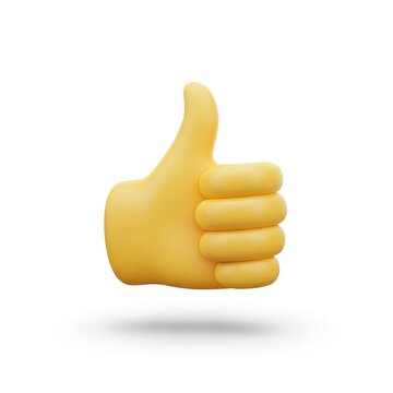 A large yellow thumbs-up emoji on a white background with a shadow