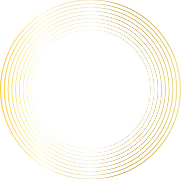 Concentric Golden Rings on Black Background