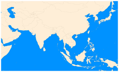 Red sea trade route Outline Map to Asia