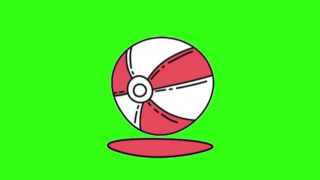 Bouncing ball cartoon animation on green screen