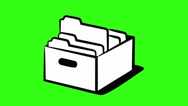 Documents folder minimalist animation on green screen