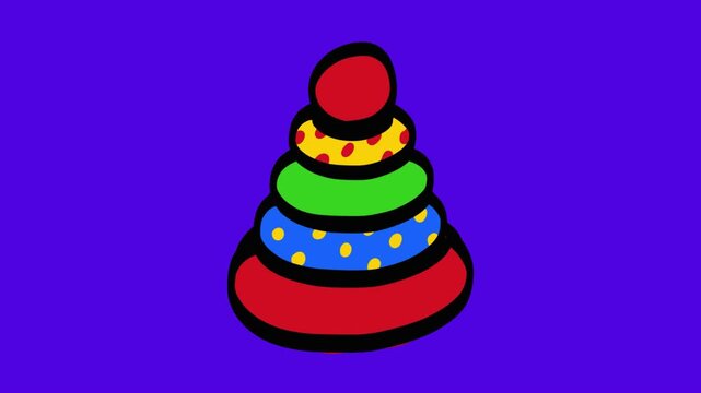 Donut ring stack cartoon animation