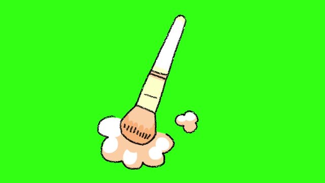 Nude brush cartoon animation on green screen