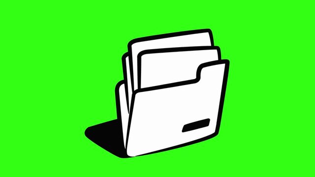 Paper folder cartoon animation on green screen 